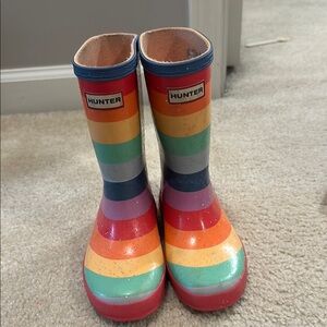 Hunter Rainbow Striped Rain Boots